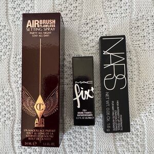 NWT Charlotte Tilbury setting spray, NARS lip crayon & MAC travel setting spray